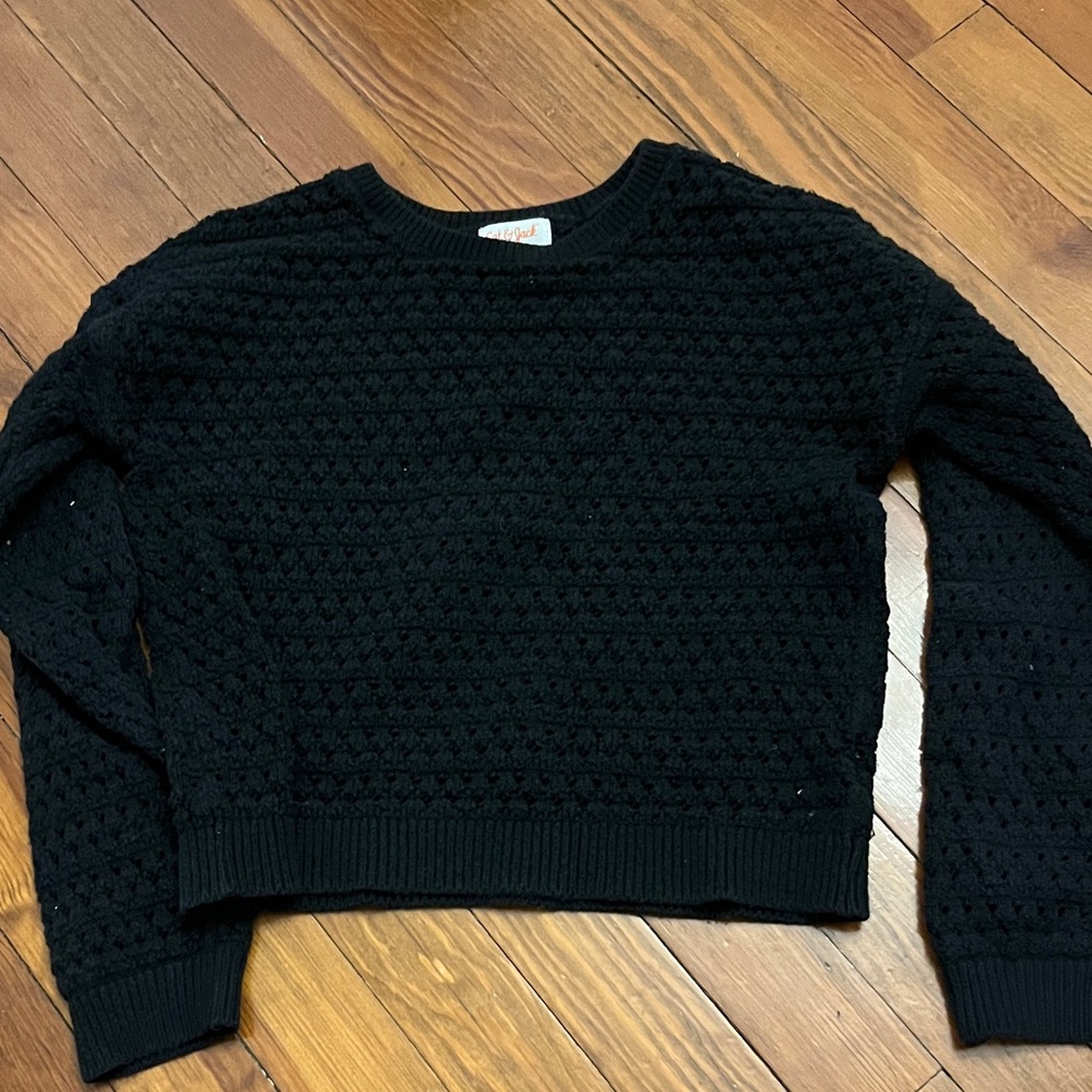 Black Textured Girl’s Sweater